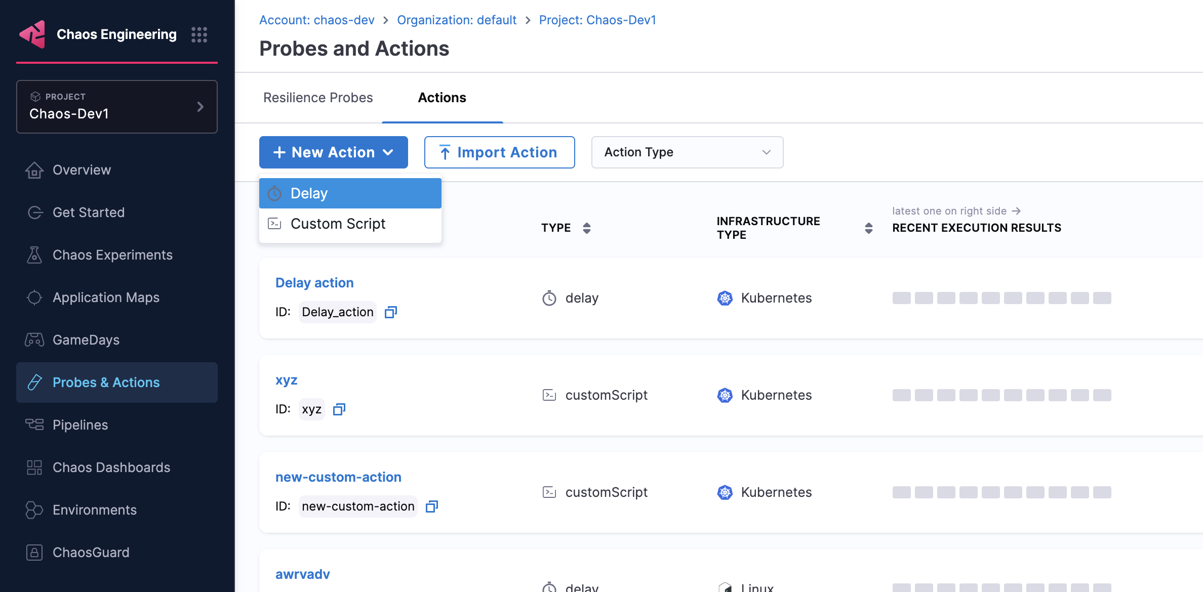 configure delay action