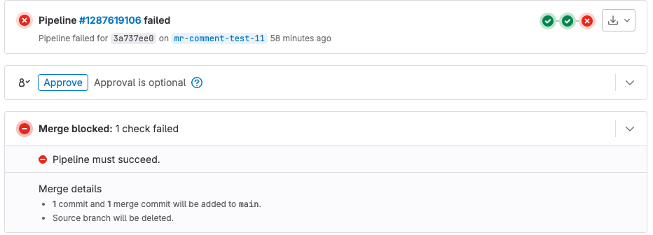 GitLab merge request blocked.